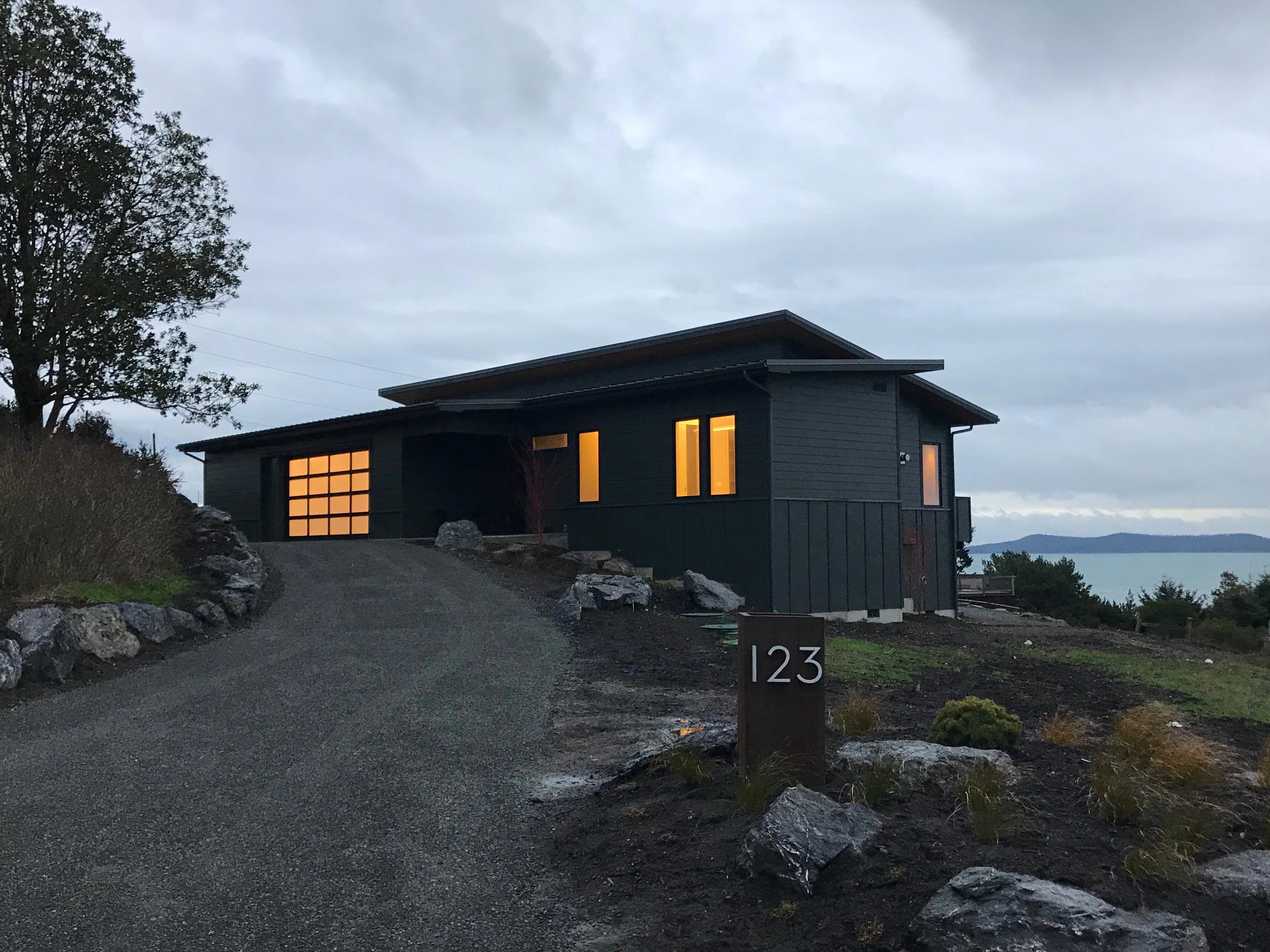 Exterior to the Friday Harbor custom clearstory 3-bedroom home.